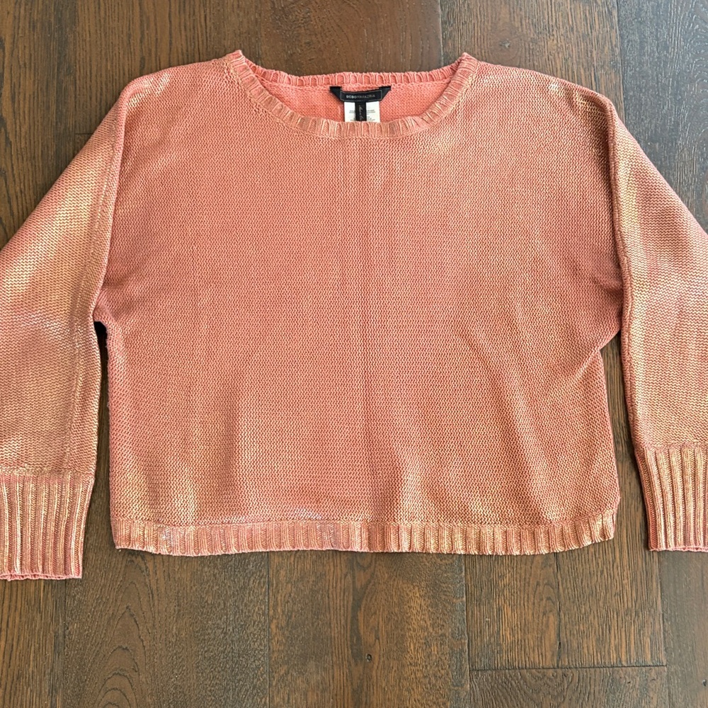 BCBG Max Azria Coral-Peach Crewneck Sweater